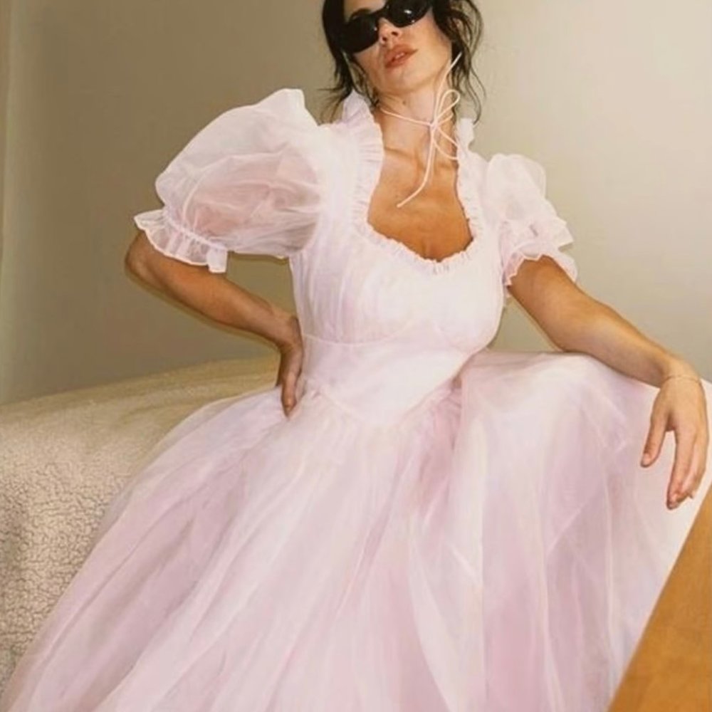 Free People Selkie The Lady Gown in Pink - Garden Party